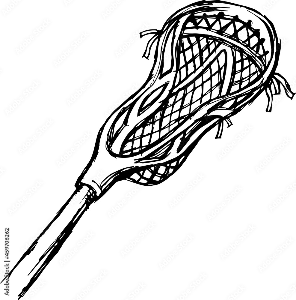 Lacrosse stick sketch doodle artwork vector