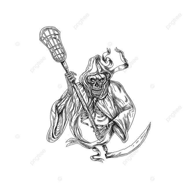 Grim reaper lacrosse defense pole tattoo lacrosse skull isolated photo background and picture for free download