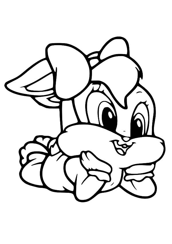 Little lola bunny laying on the floor coloring pages