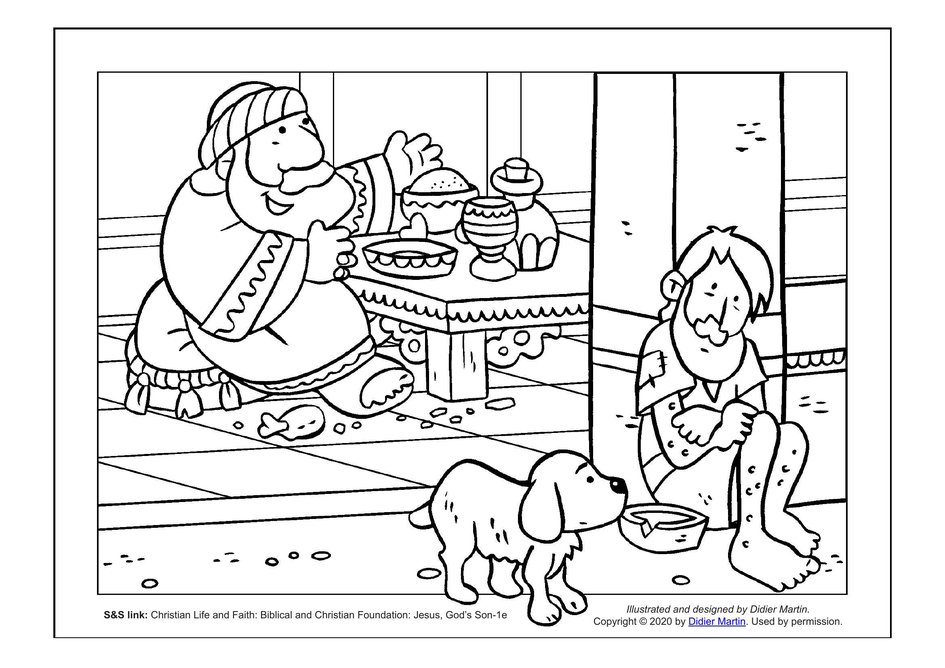 Coloring page the parables of jesus the rich man and lazarus my wonder studio