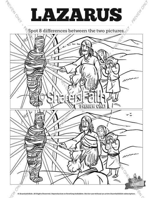 John lazarus sunday school coloring pages â