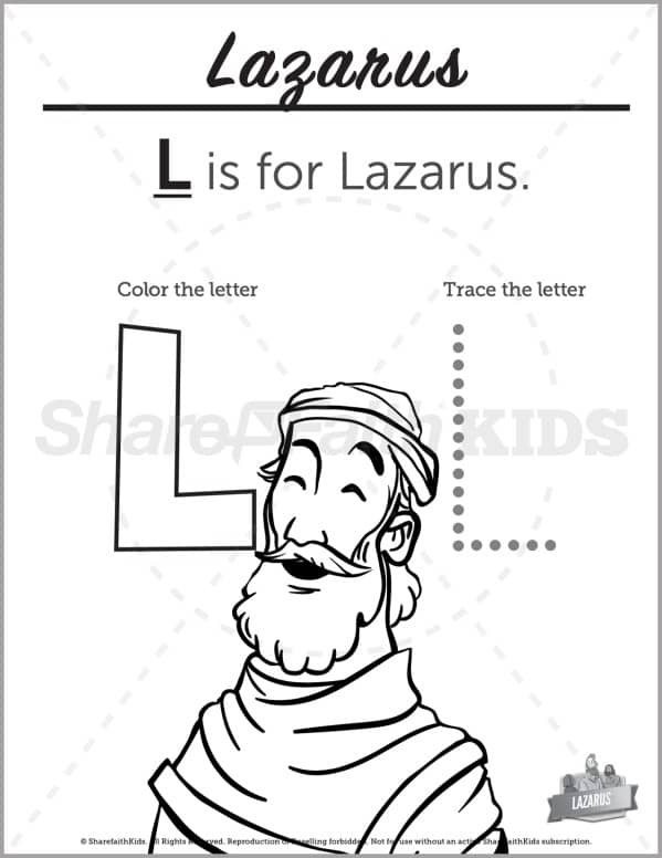 John the story of lazarus preschool letter coloring â