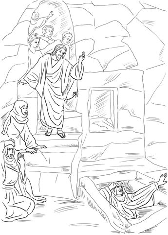 The resurrection of lazarus coloring page free printable coloring pages