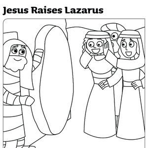 Jesus raises lazarus coloring page