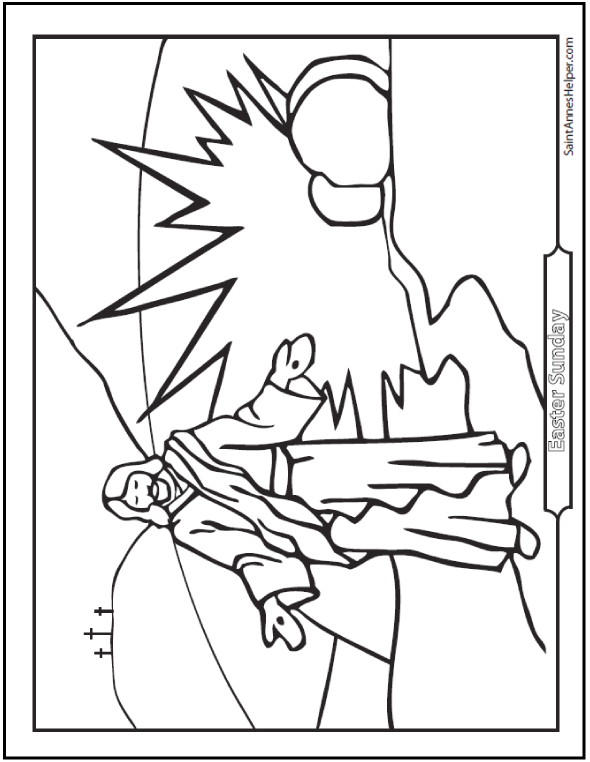 Resurrection coloring page ââ jesus easter resurrection coloring page