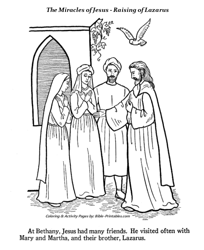 The raising of lazarus coloring pages