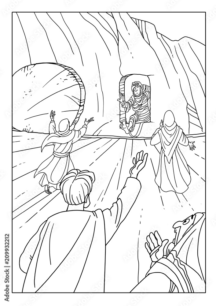 Jesus raising lazarus illustration