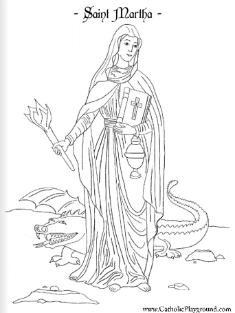 Saint martha coloring page july th â catholic playground