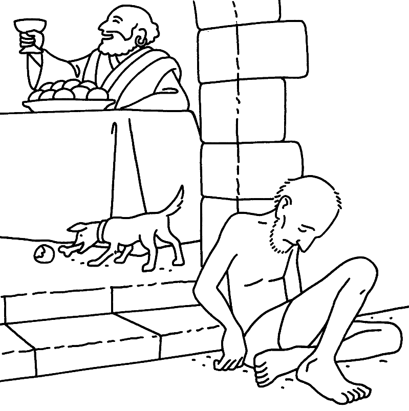 Parable of the rich man and lazarus coloring pages