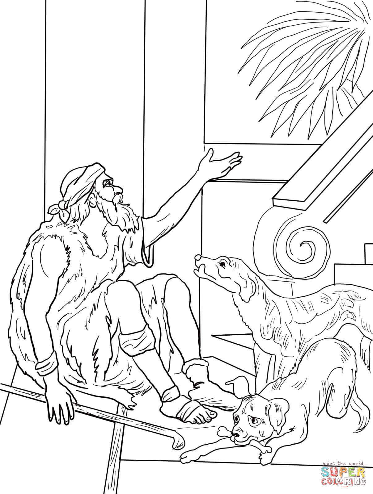 Lazarus and the rich man coloring page free printable coloring pages