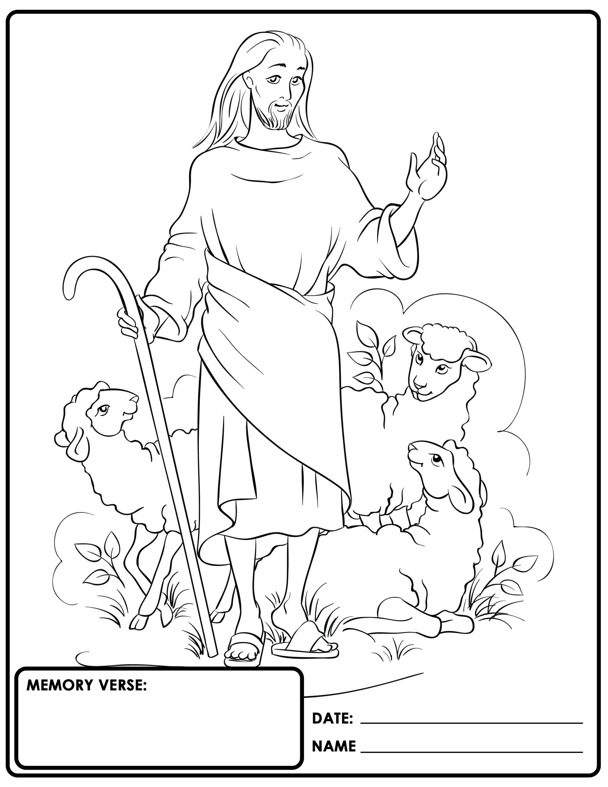 Childrens church bible coloring sheets