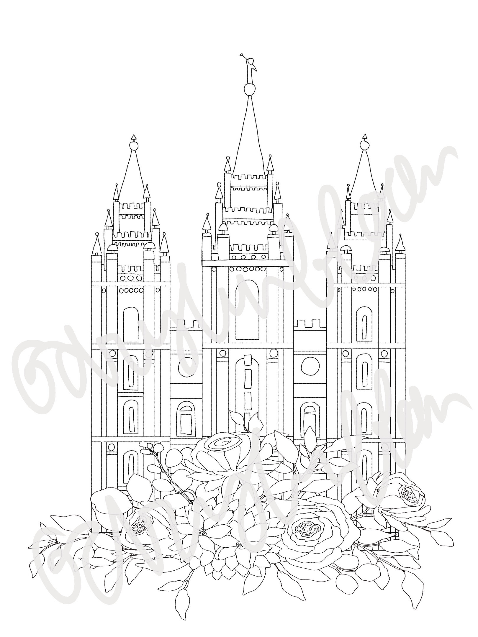 Coloring page lds temple