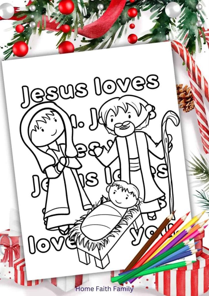 Free lds christmas coloring pages for kids