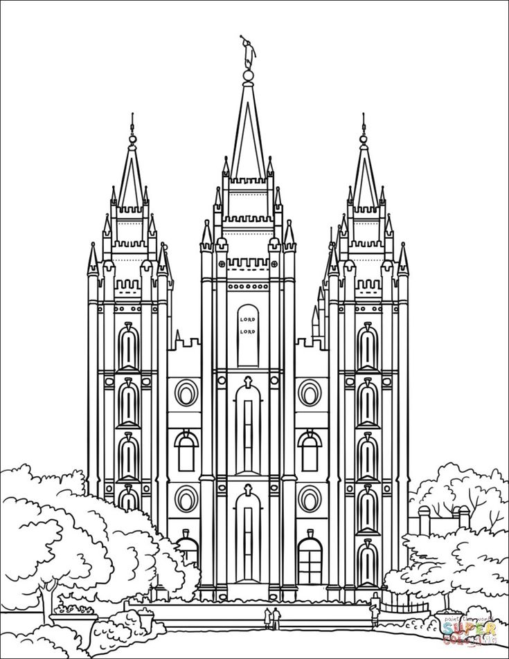 Temple coloring page salt lake city temple coloring page free printable coloring pages