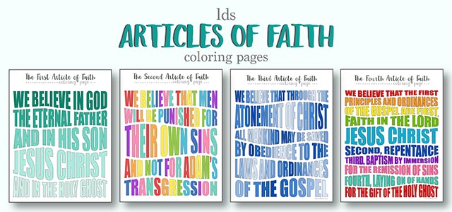 Lds articles of faith coloring pages live craft eat