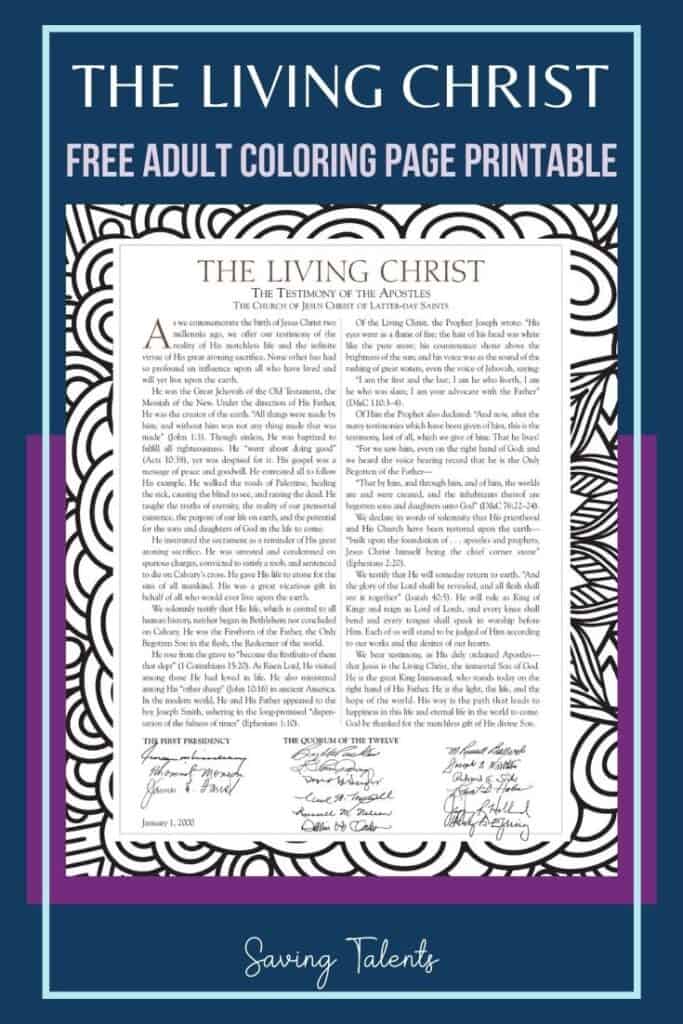 The living christ free printable adult coloring page