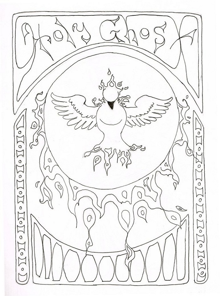 Holy ghost coloring page printable activity shelter