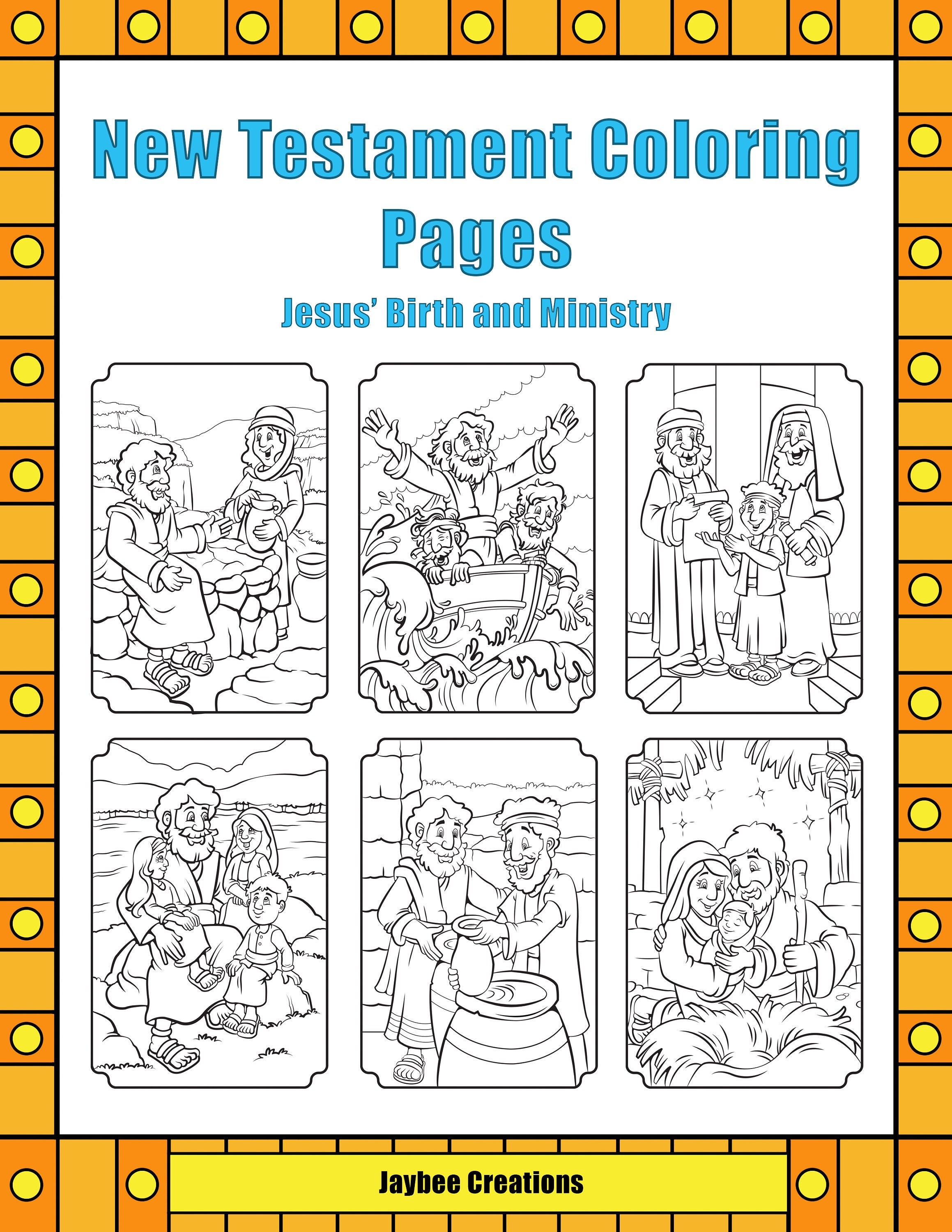 New testament coloring pages jesus birth and ministry instant download