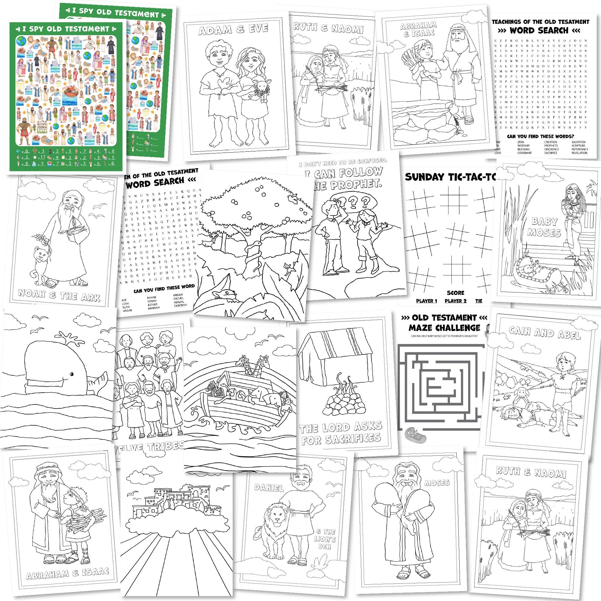 Old testament coloring activity kit for kids â ministering printables