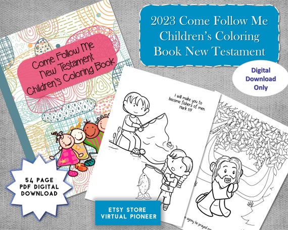 E follow me new testament childrens coloring book lds coloring book lds printable