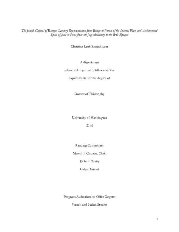 Pdf the jewish capital of europe literary representation from balzac to proust of the societal place and architectural space of jews in paris from the july monarchy to the belle ãpoque