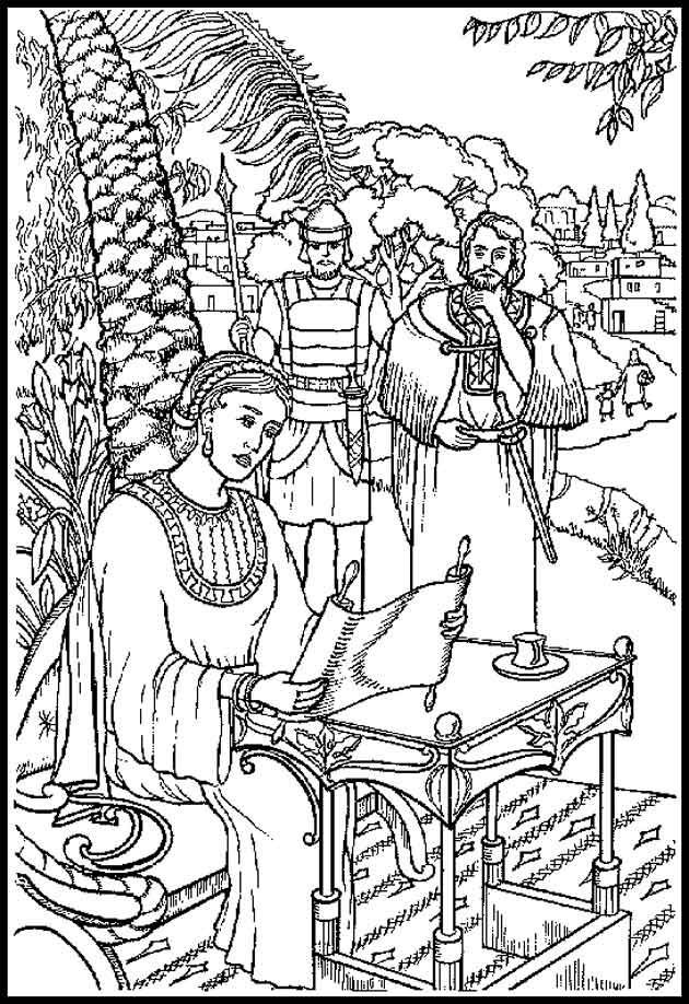 Deborah in the bible coloring page