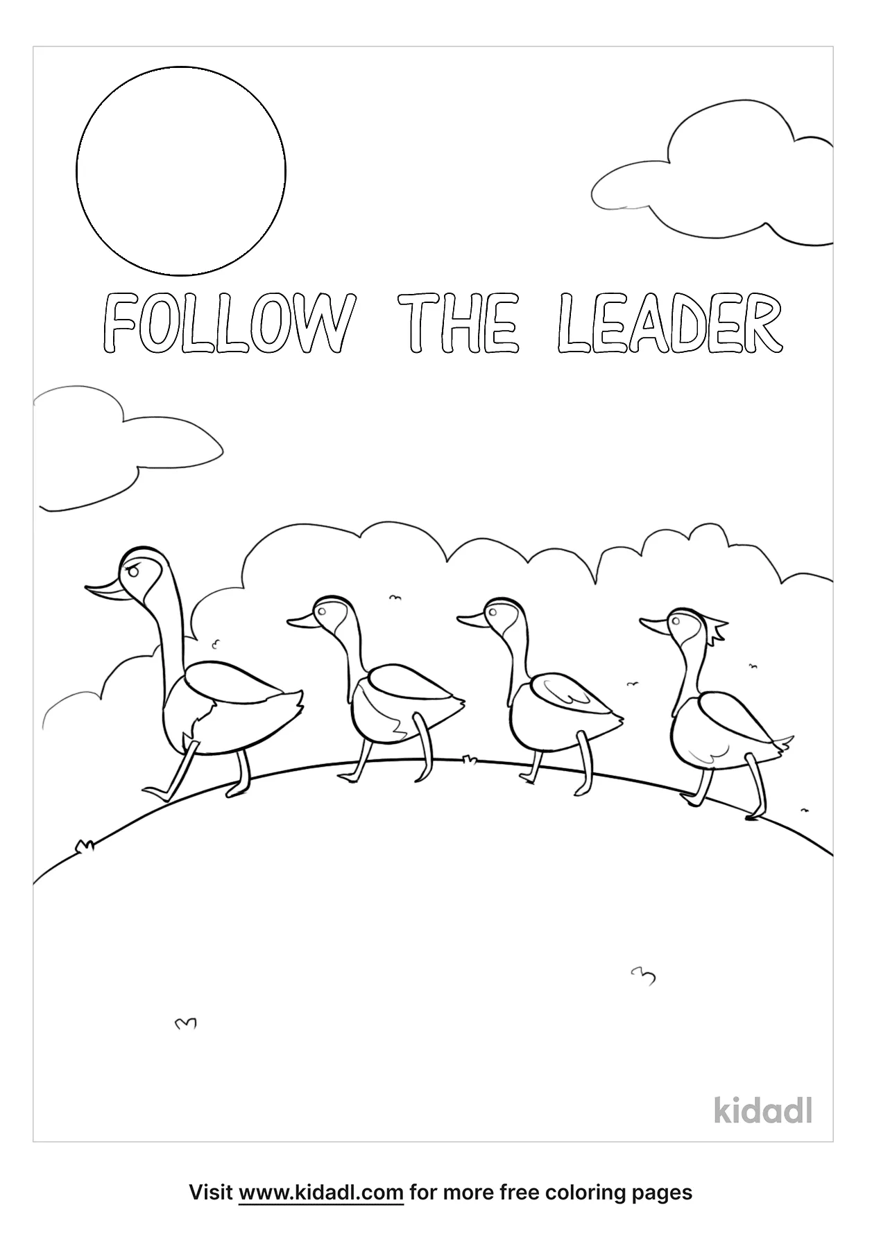 Free follow the leader coloring page coloring page printables