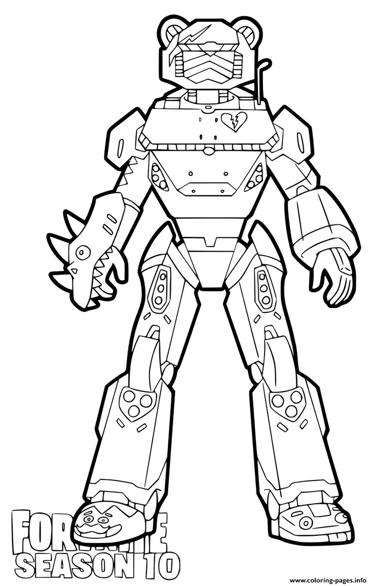 Mecha team leader fortnite season coloring page printable coloring pages for boys coloring pages coloring for kids