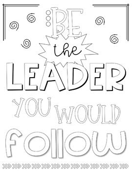 Leadership and inspirational coloring sheets quote coloring pages leader in me leadership