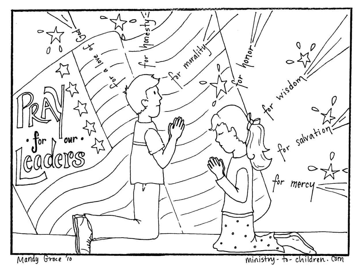 Prayer for our leaders coloring page timothy