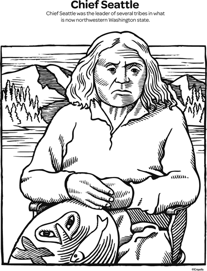 Chief seattle coloring page