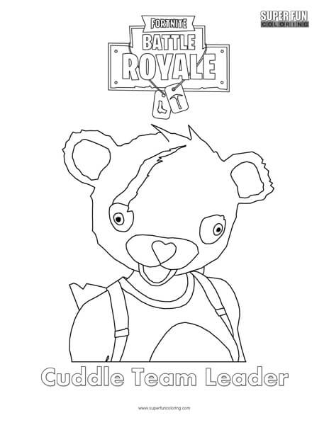 Cuddle team leader fortnite coloring page