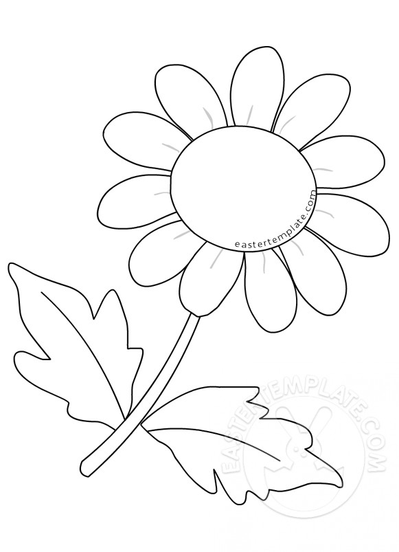 Daisy stem and leaves template