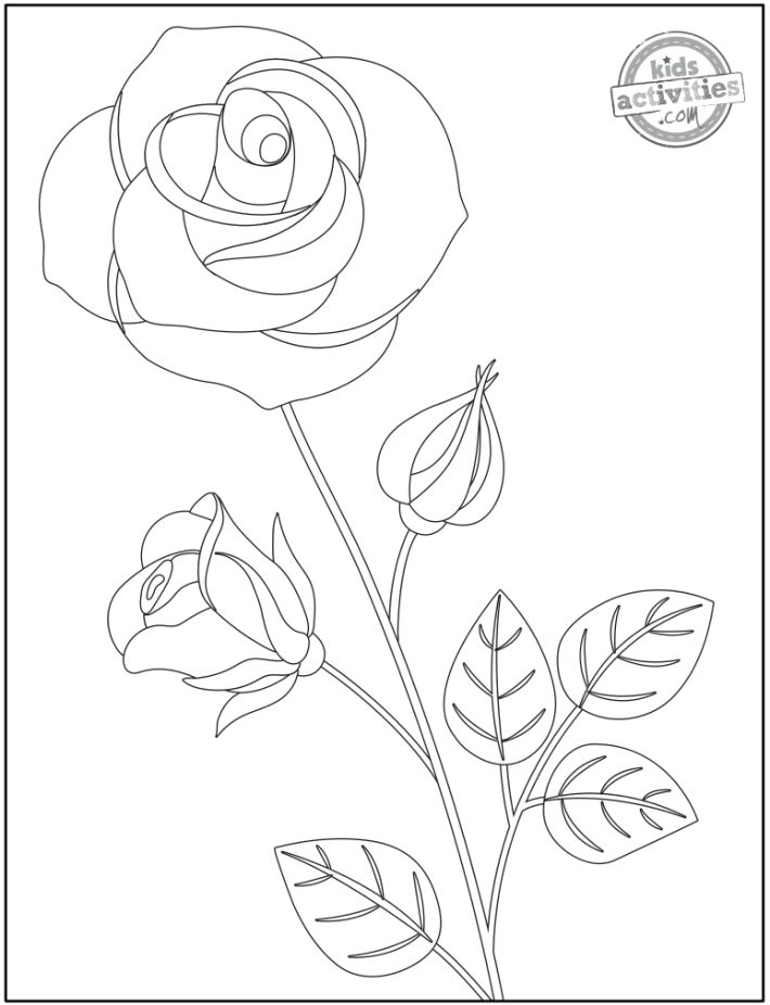 Printable flower coloring pages for kids