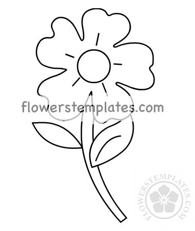 Flower stem leaves coloring page