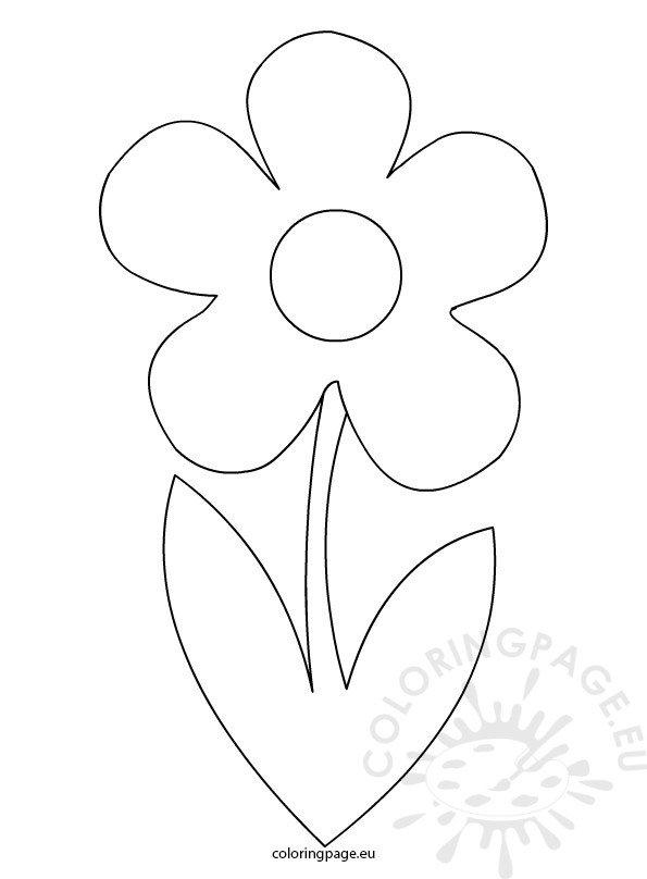 Flower with stem template coloring page