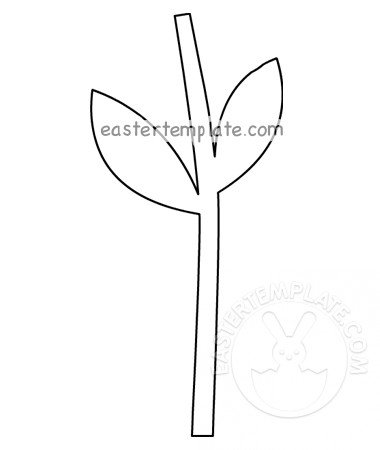 Flower stem with leaves template