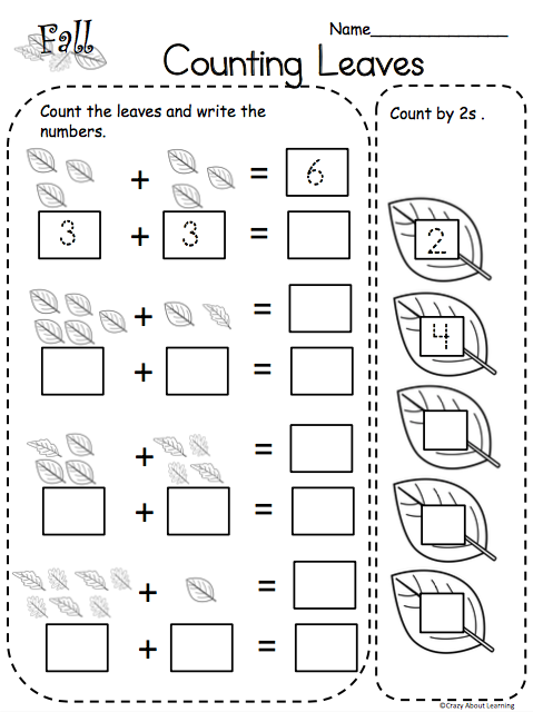 Leaf counting worksheet made by teachers