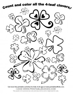 Lucky clover count and color worksheet â printables for kids â free word search puzzles coloring pages and other activities