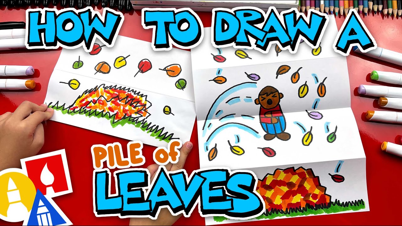 How to draw a pile of leaves
