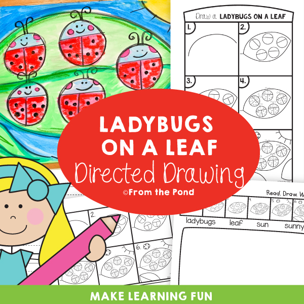 Ladybugs on a leaf art project for kids from the pond