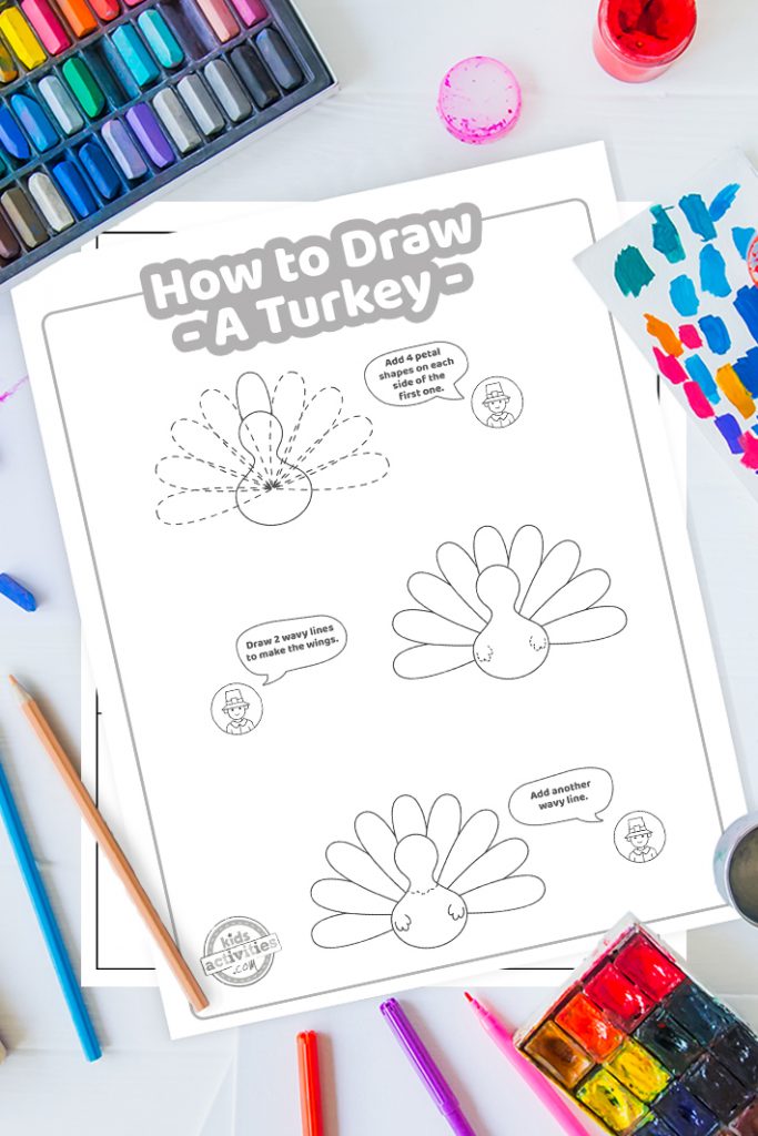 How to draw a turkey easy printable lesson for kids kids activities blog