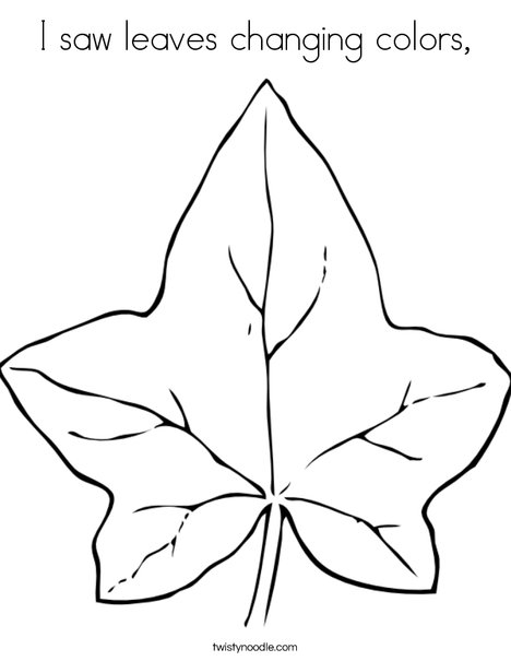 I saw leaves changing colors coloring page