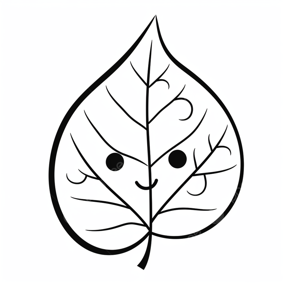 Leaf coloring template features a smiling face leaf drawing face drawing ring drawing png transparent image and clipart for free download