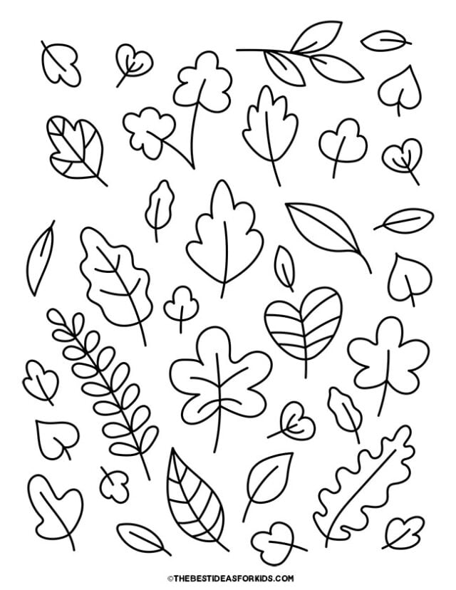 Leaf coloring pages free printables