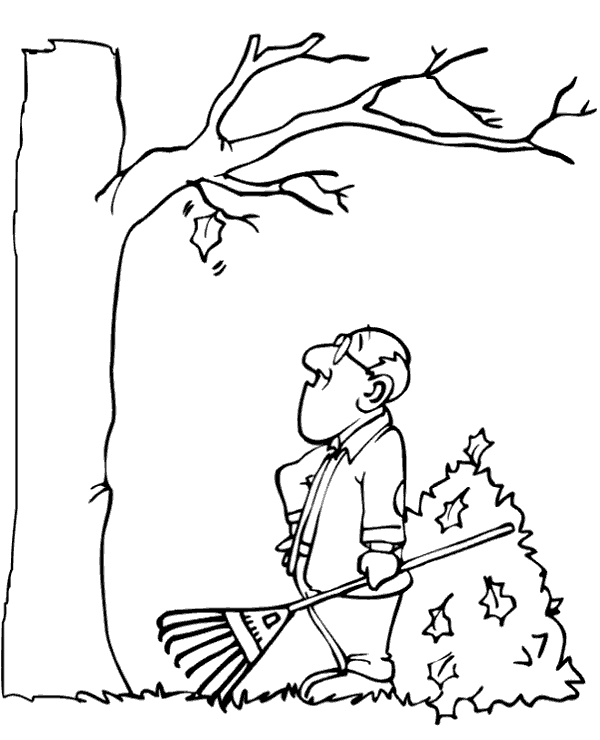 A funny autumn coloring page to print