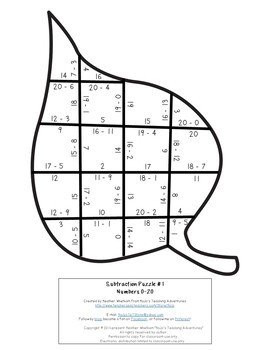 Subtraction fall activities fun leaf math puzzles use with the leaf man book