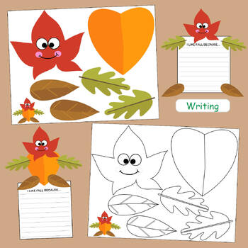 Fall leaf craft writing coloring leaf man activities leaf template fall leaves