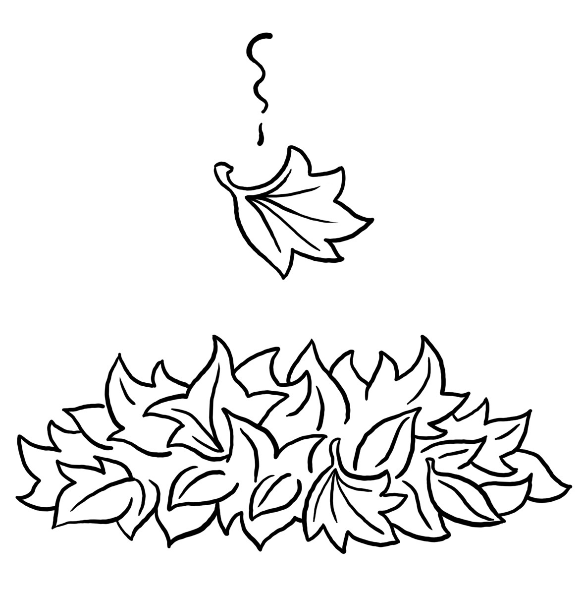 Fall leaves coloring pages