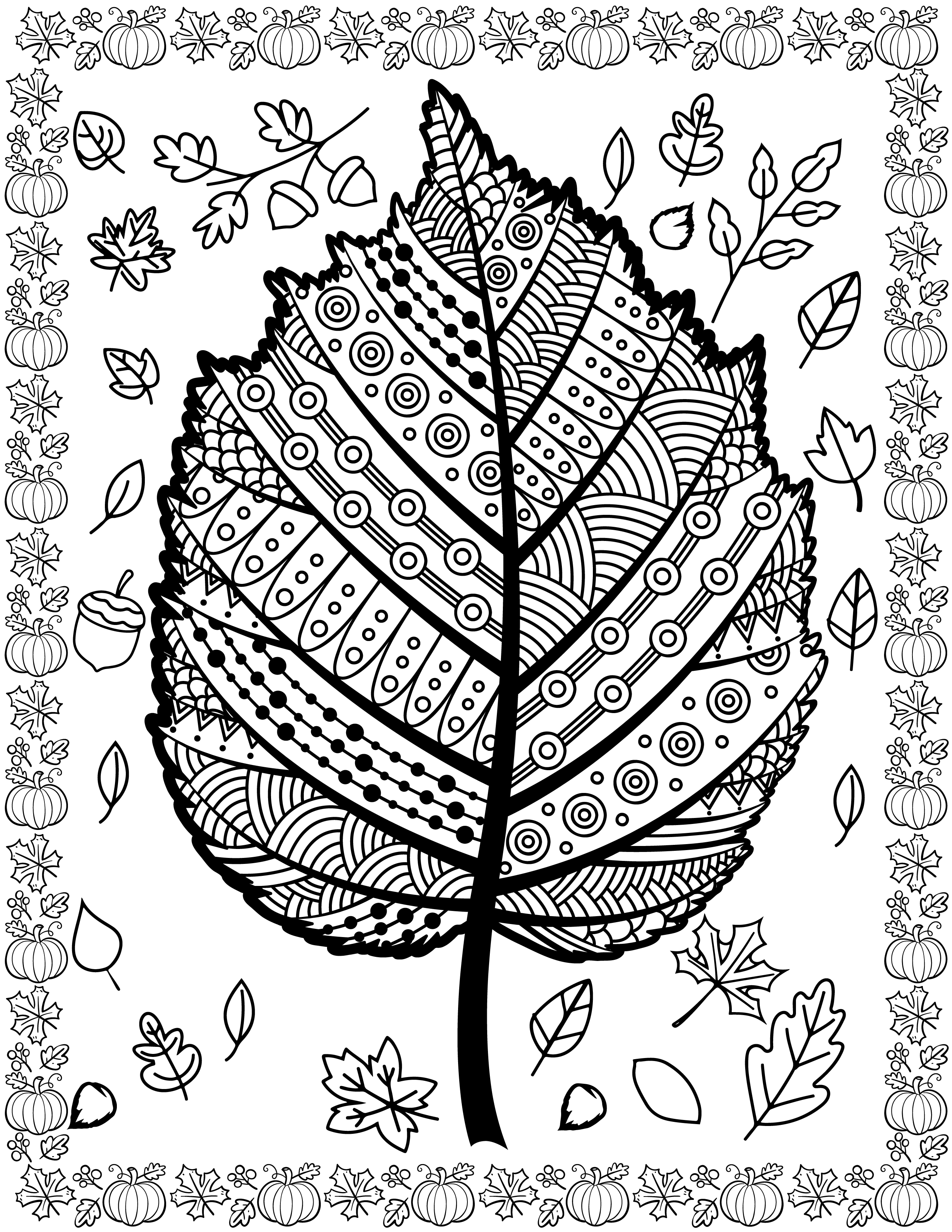 Free leaf autumn zentangle coloring page fall zentangles coloring sheets made by teachers
